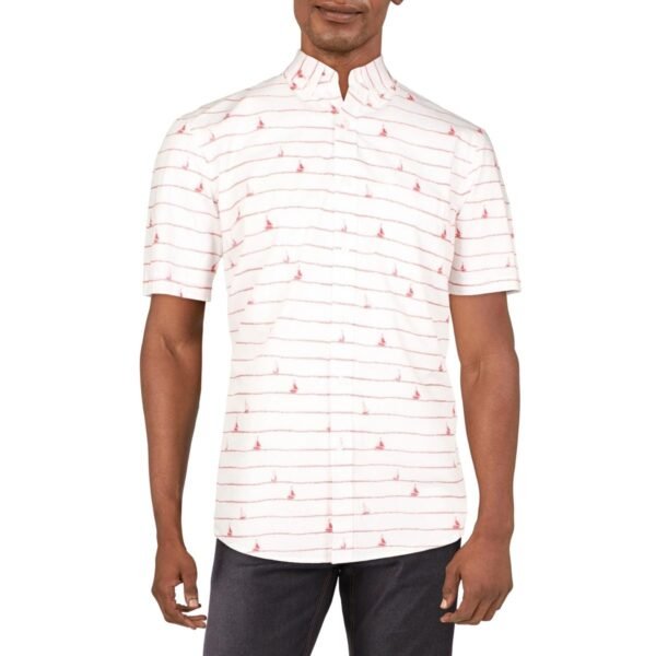 Club Room Mens Collared Cotton Button-Down Shirt