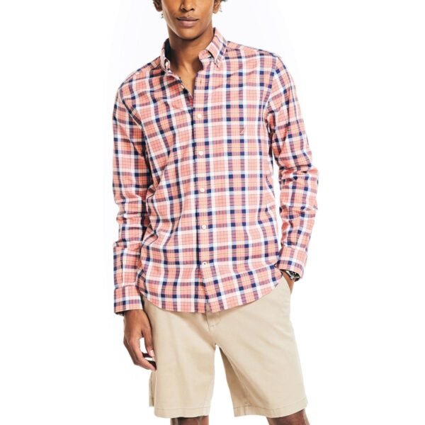 Nautica Mens Big & Tall Poplin Classic Fit Button-Down Shirt