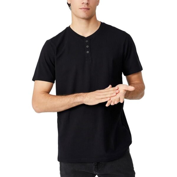 Cotton On Mens Organic Cotton Crewneck Henley Shirt